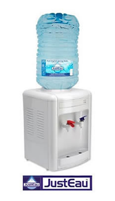 Rental desktop hot and cold water dispenser with 15 litre bottle