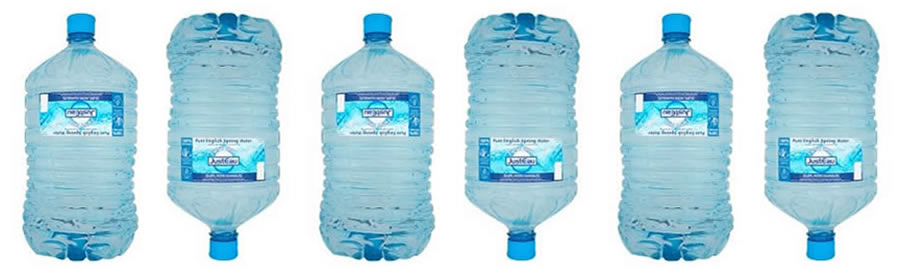 six 15 litre water cooler bottles