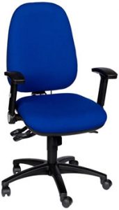 Rental Blue KX2 Ergonomic Office Chair with Multiple Levers and Folding Arms